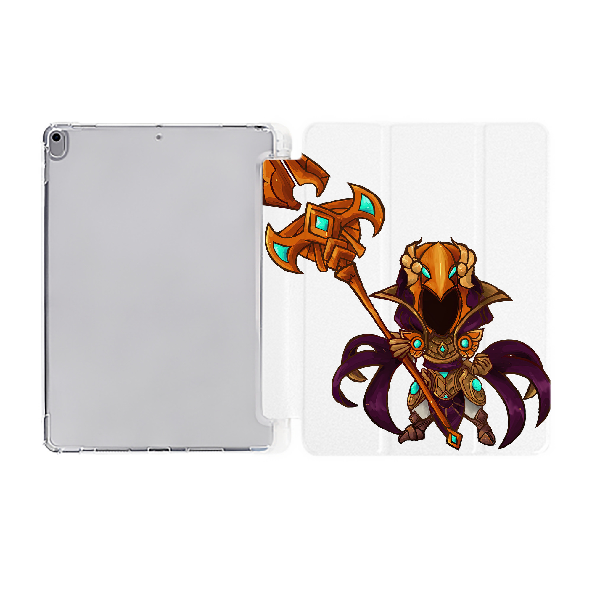 （画像用） リーグ・オブ・レジェンド League of Legends LOL IPad ケース ペン収納付き 三つ折りスタンド PUレザー×シリコン 対応機種9.5/10.5/10.9インチ